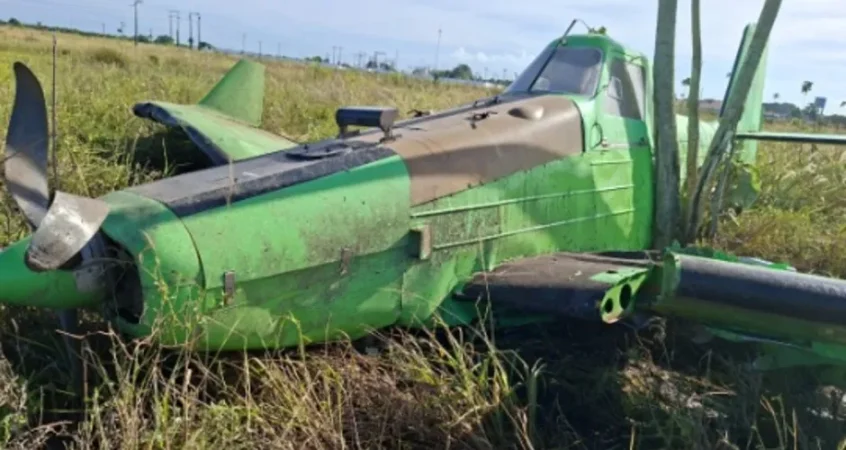 Aeronave agrícola faz pouso de emergência no Pilar